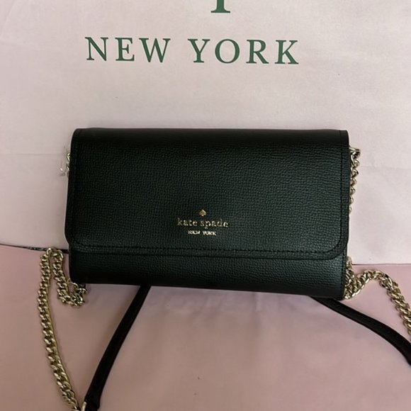 Kate Spade Chain Wallet Crossbody Clutch Black - Picture 15 of 16